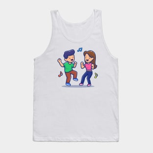 Couple Man And Woman Dancing With Music Tank Top